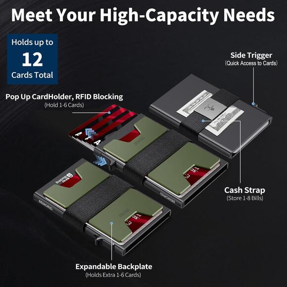 Tech-Savvy Sleek Secure Slim RFID Aluminum Wallet – Quick Access Card Holder - Picture 2 of 5